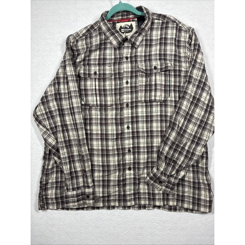 North Face Plaid Flannel Explore Fund Hiking Long Sleeve Cabincore Mens 2xl